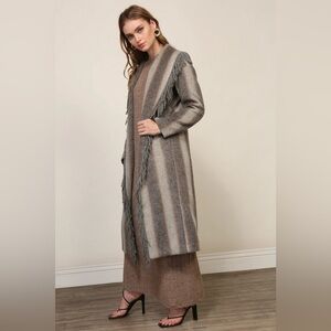 Line & Dot - LINDA FRINGE COAT WITH GRADIRNT STRIPE